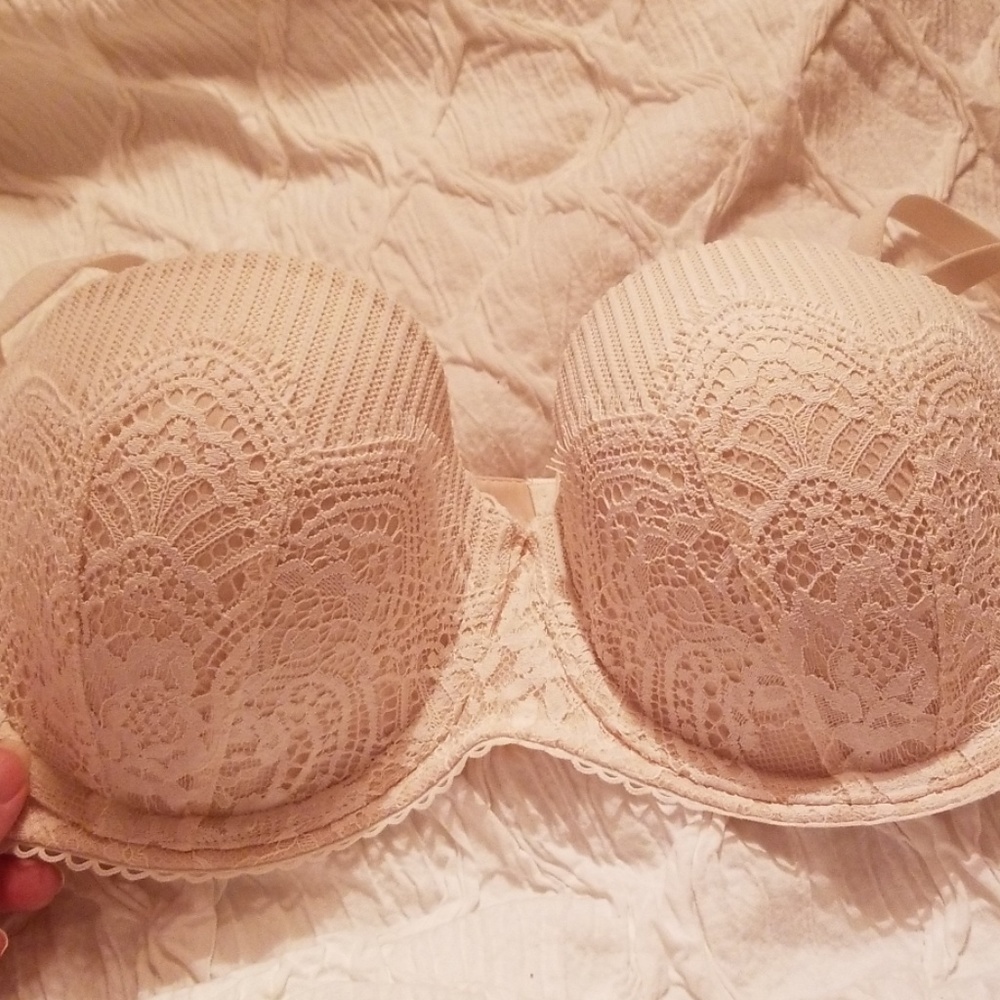Cream colored lace from convertible bra.
